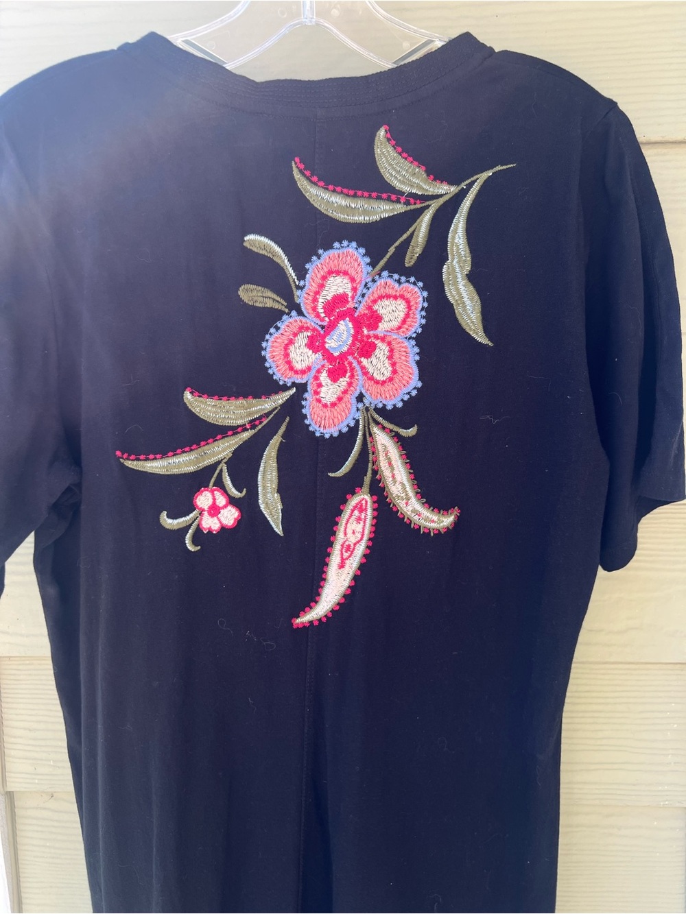 Johnny Was Libbi Trapunto T-Shirt Dress   Size  medium m embroidered black - Picture 6 of 8